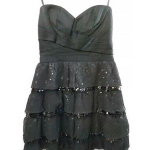 BCBG MAXAZRIA Black Sequined Dress Size 8